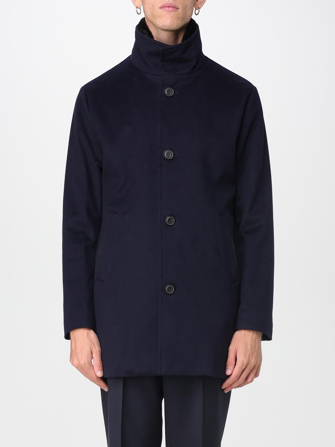 Paul & Shark Coat Men Color Blue In Black