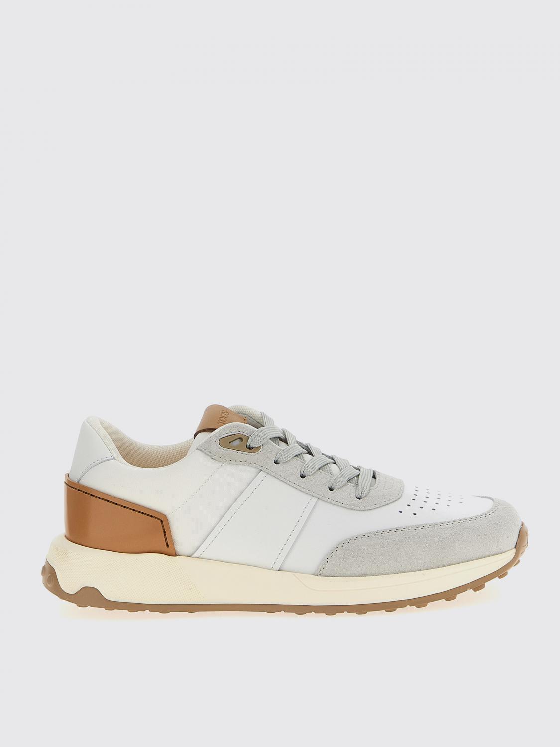 Tod's Low-top Suede And Leather Sneakers In White