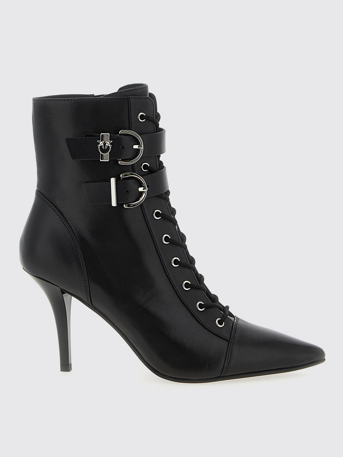 Pinko Pointed Toe Ankle Boots With High Stiletto Heel In Black
