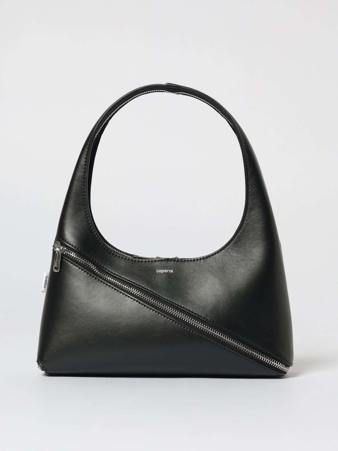 Coperni Curved Handle Structured Shape Smooth Finish Bag In Black
