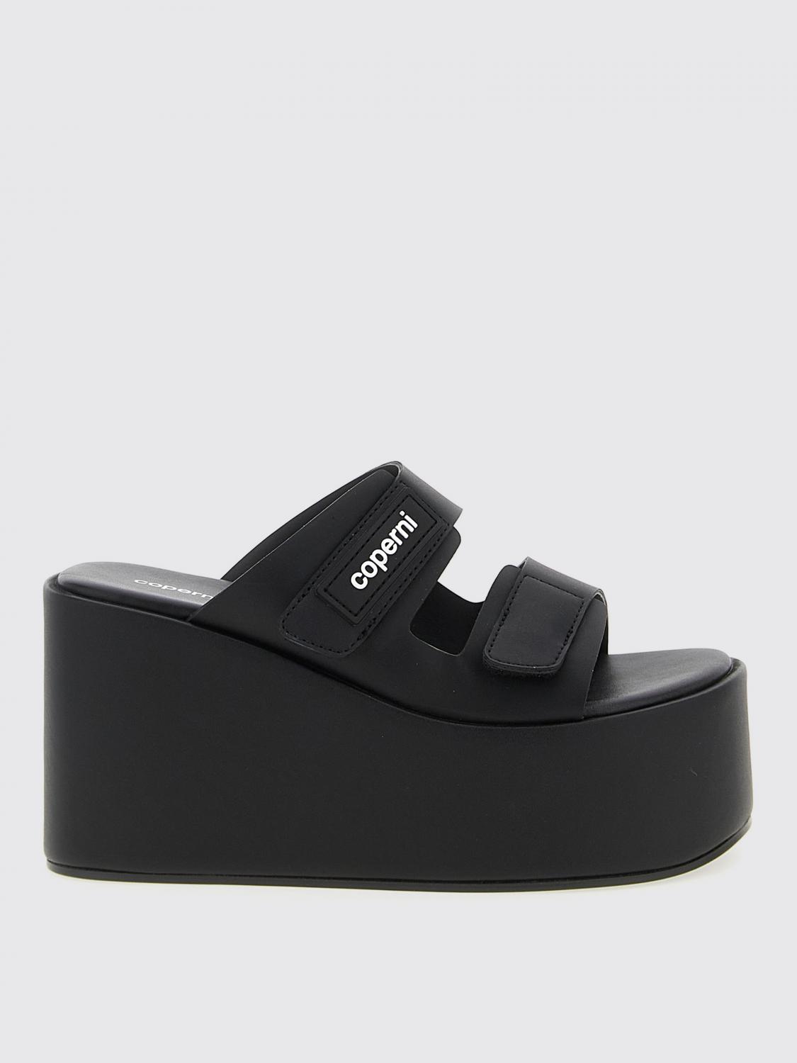 Coperni Patch Wedge Sandal Wedges In Black