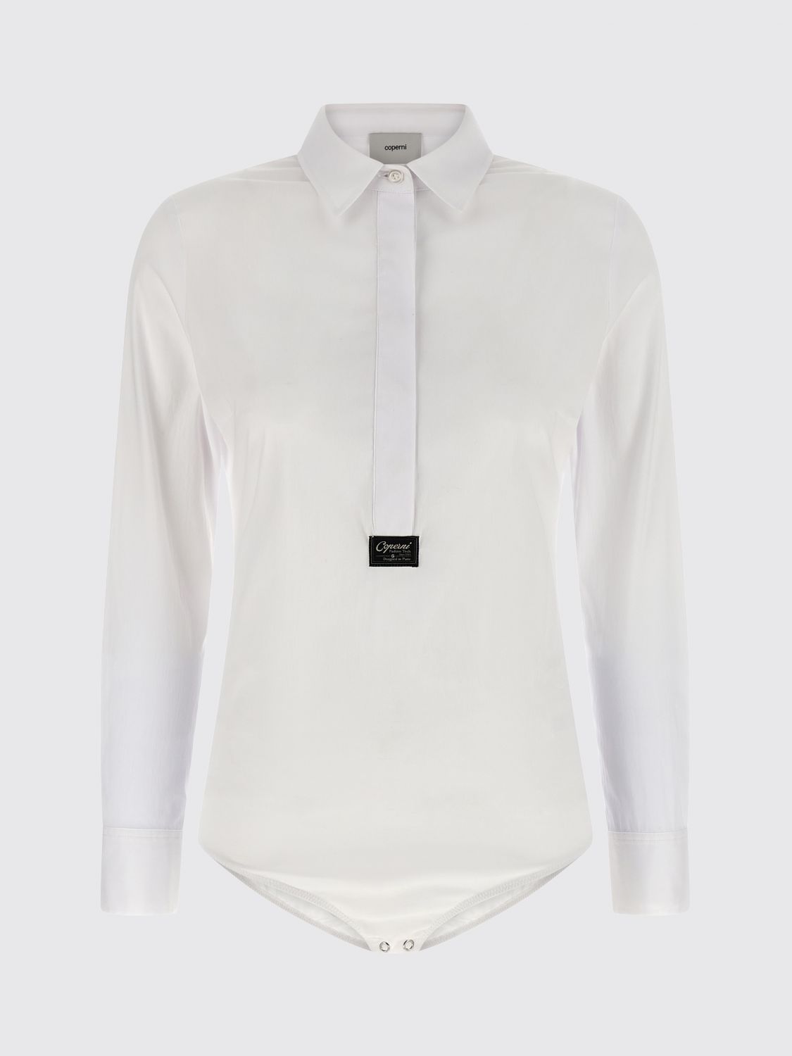 Coperni Bodysuit Collar Pointed Long Sleeves In White