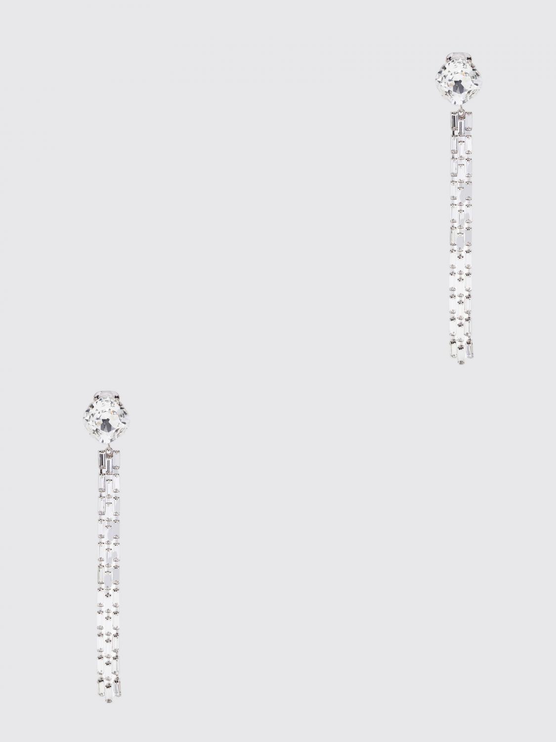 ALESSANDRA RICH Brass earrings with crystal fringes