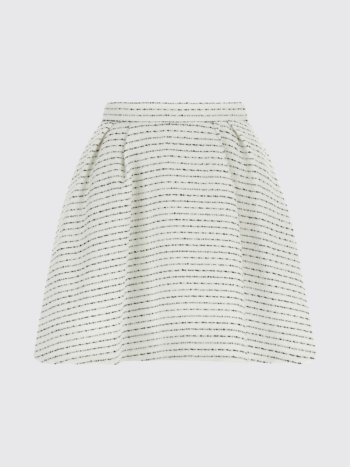 Alessandra Rich Tweed Skirt With A-line Silhouette And High Waist In White