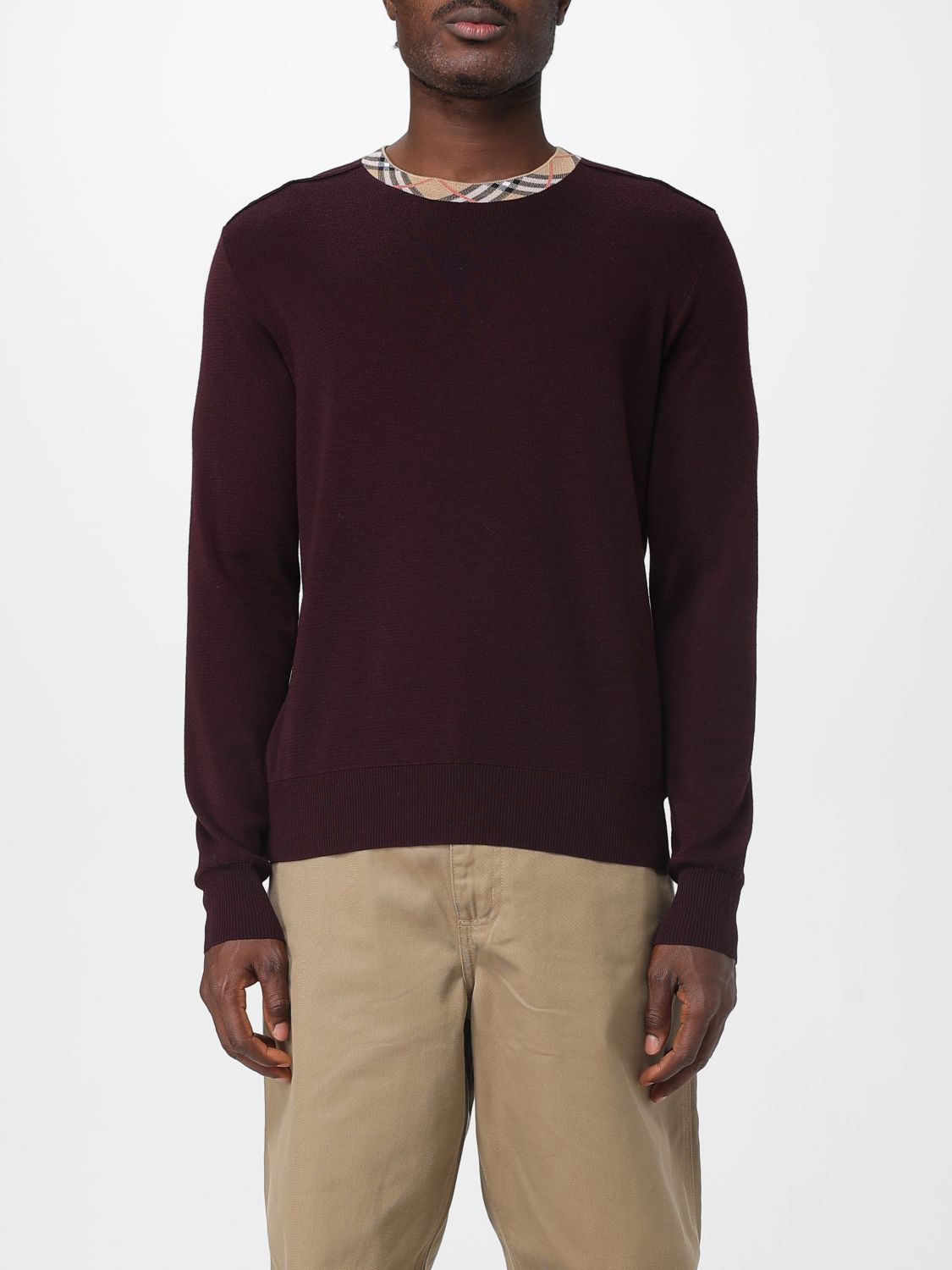 Burberry Sweatshirt Men Color Mahogany In Burgundy