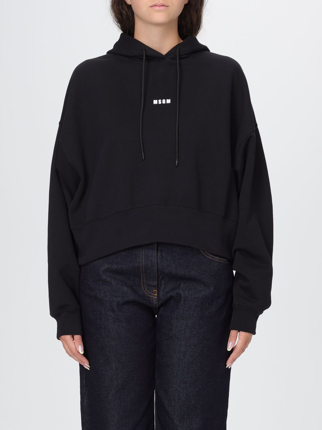 Msgm Sweatshirt With Logo In Black
