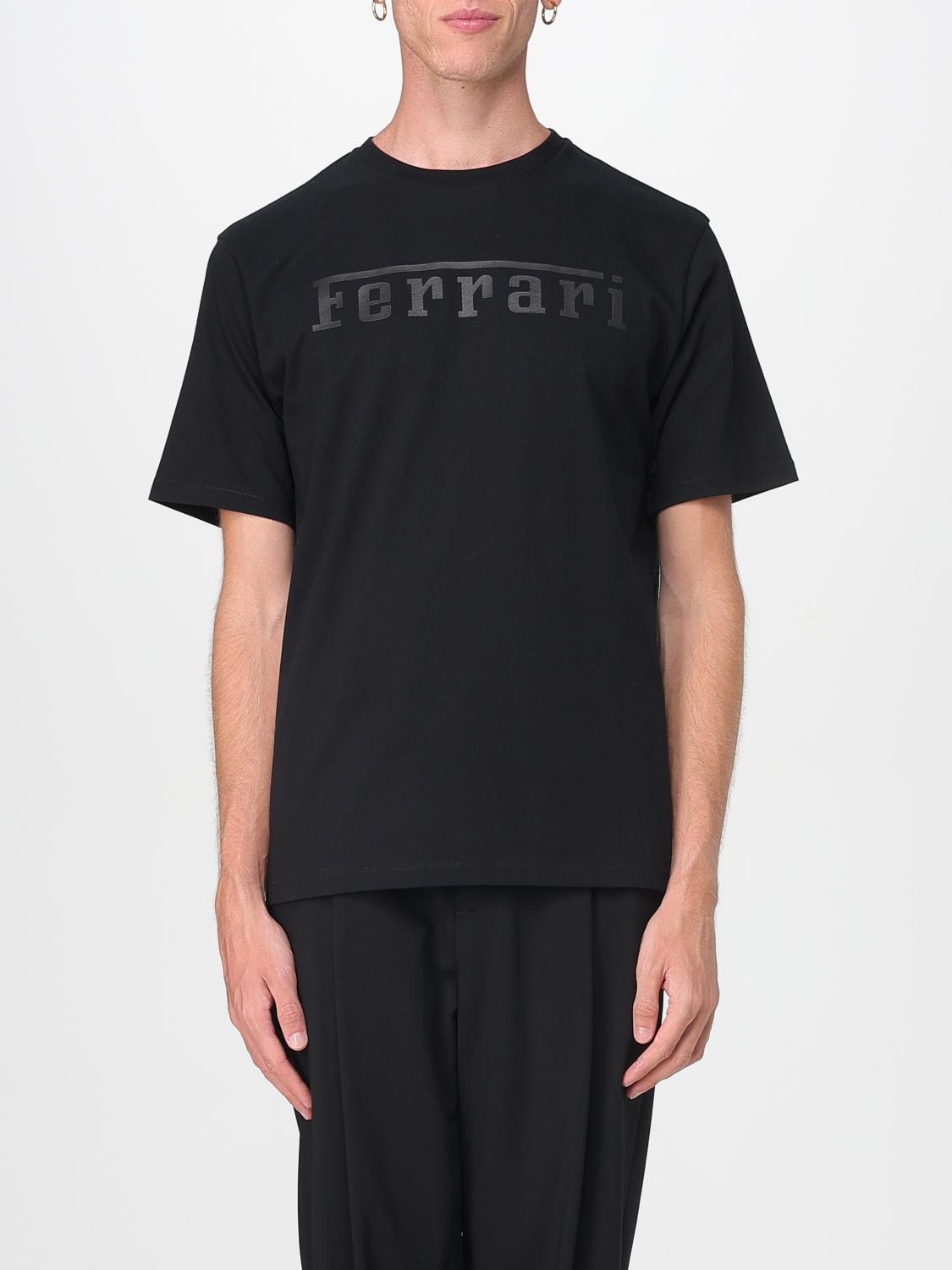 Ferrari Logo-print Cotton T-shirt In Black