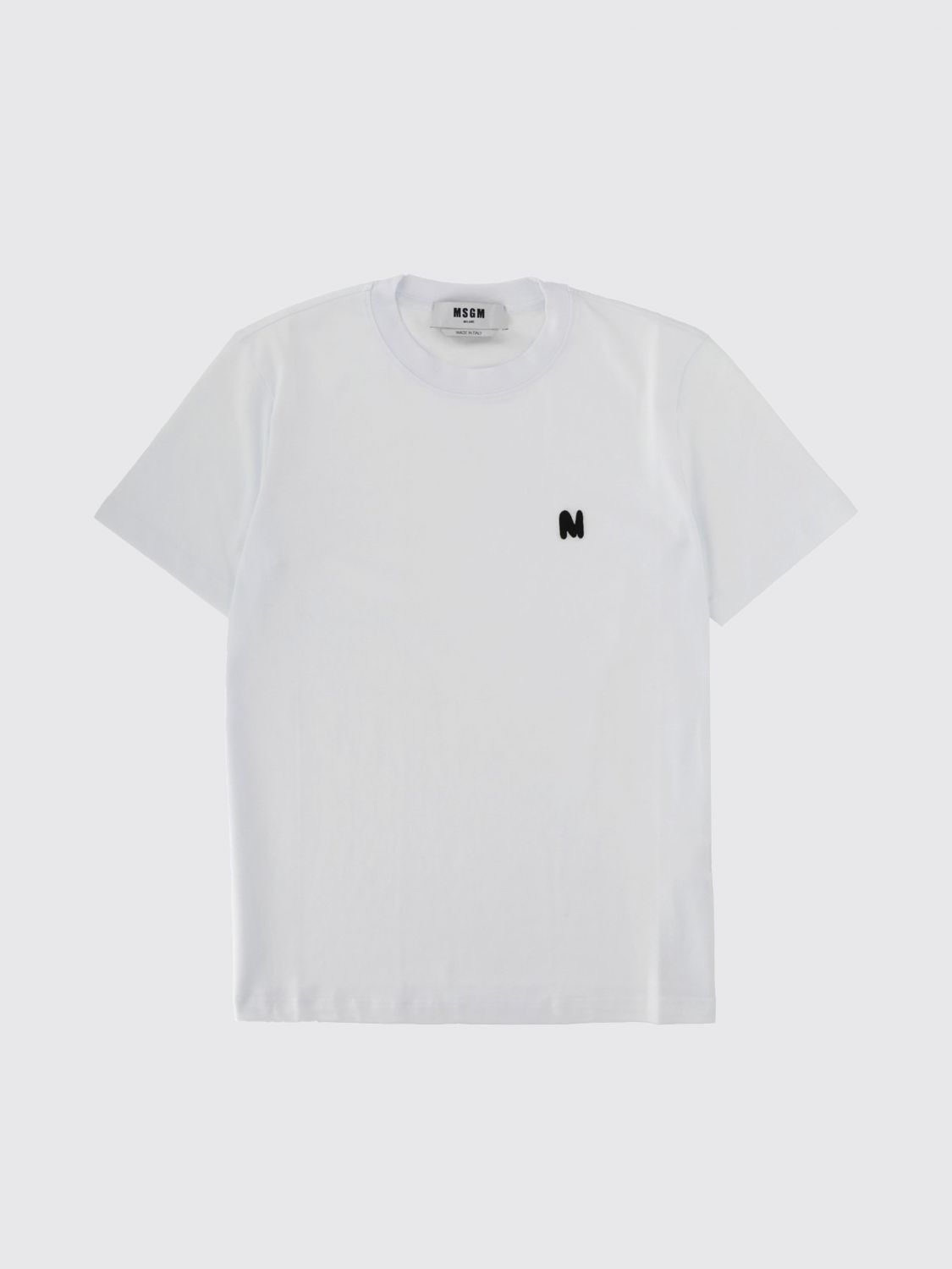 Msgm Monogram Logo T-shirt In White