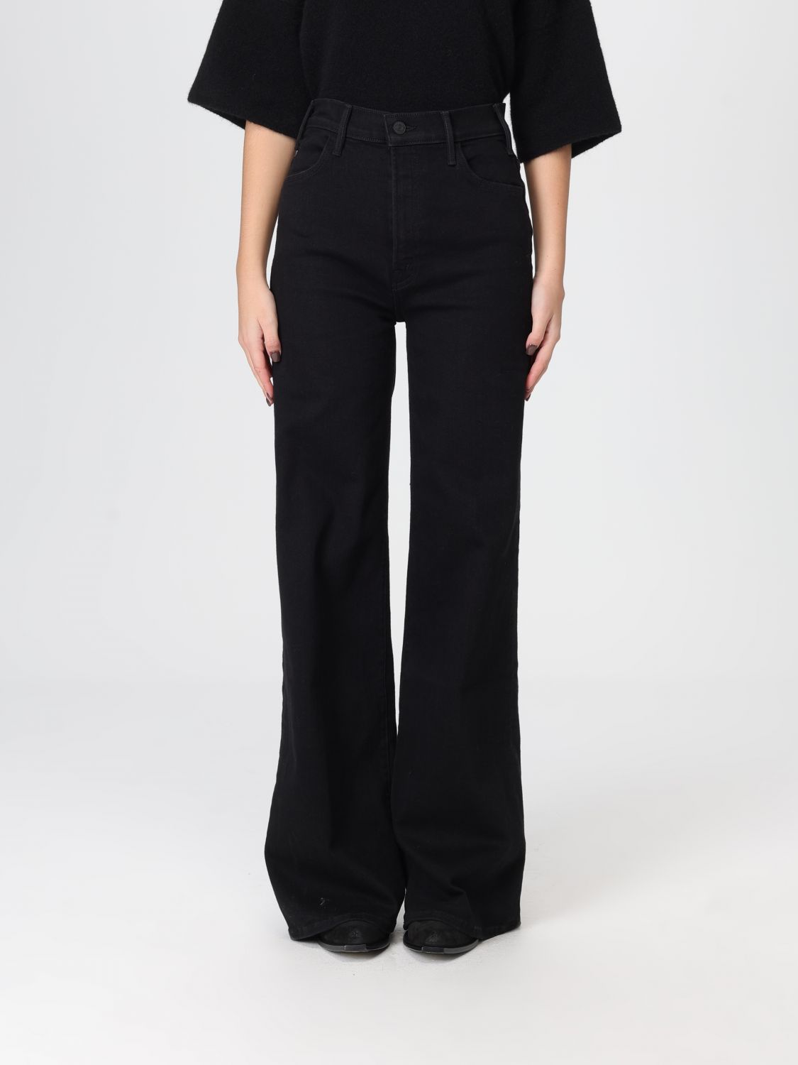 Mother Jeans Woman Color Black In Black