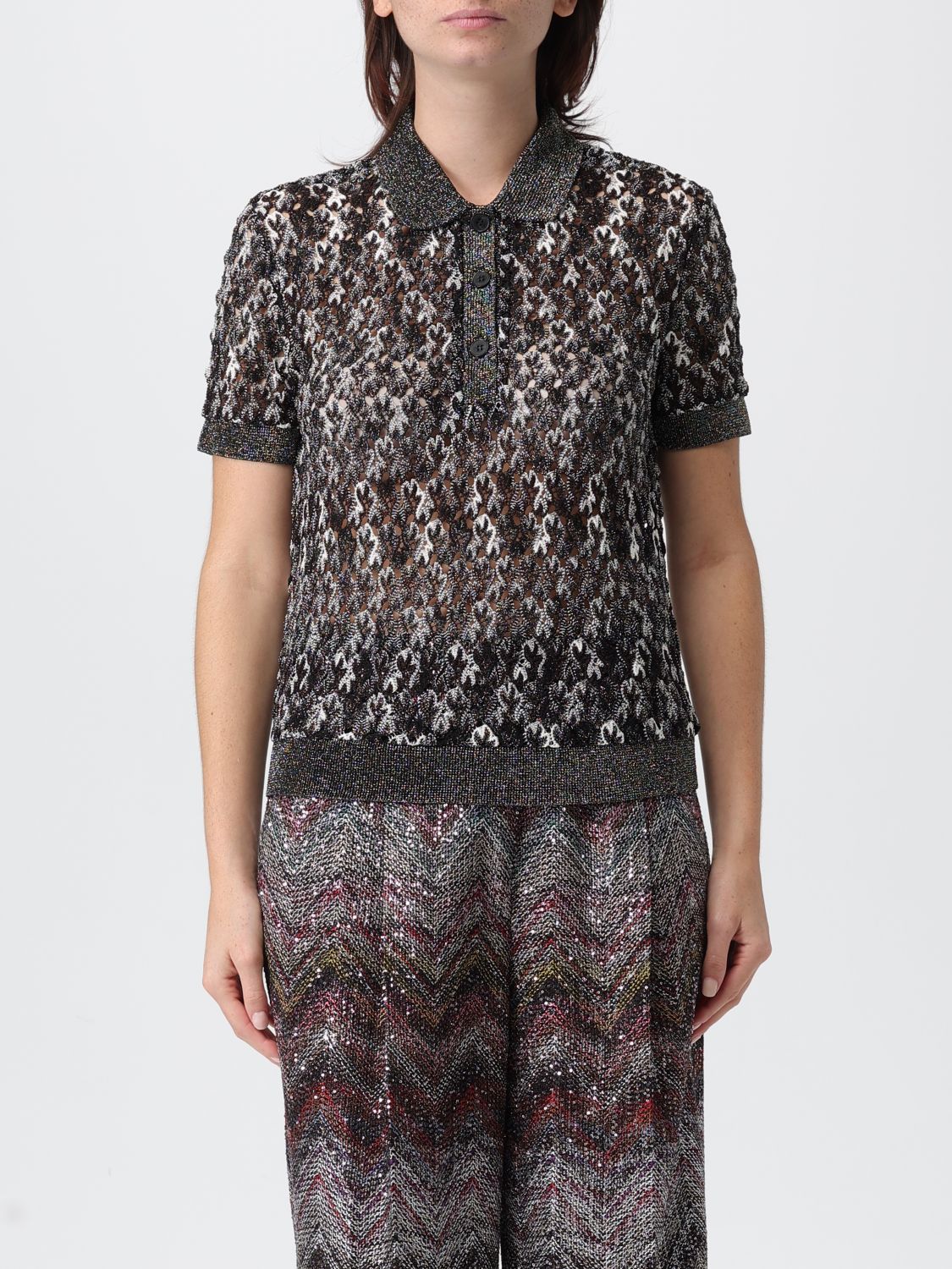 Missoni Polo Shirt  Woman Color Brown In Gray