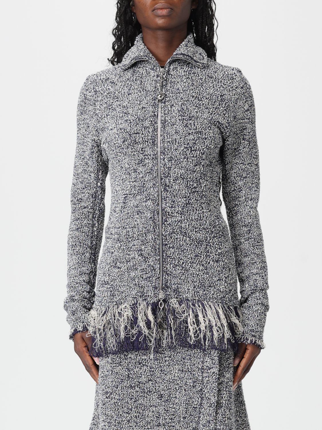 Rabanne Jacket Woman Color Blue In Gray
