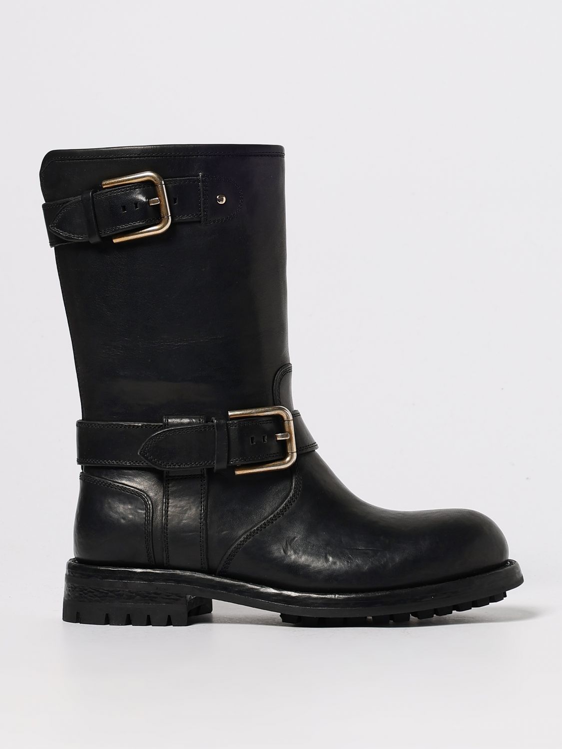 Dolce & Gabbana Knee-high Boots With Buckle Detail In Black