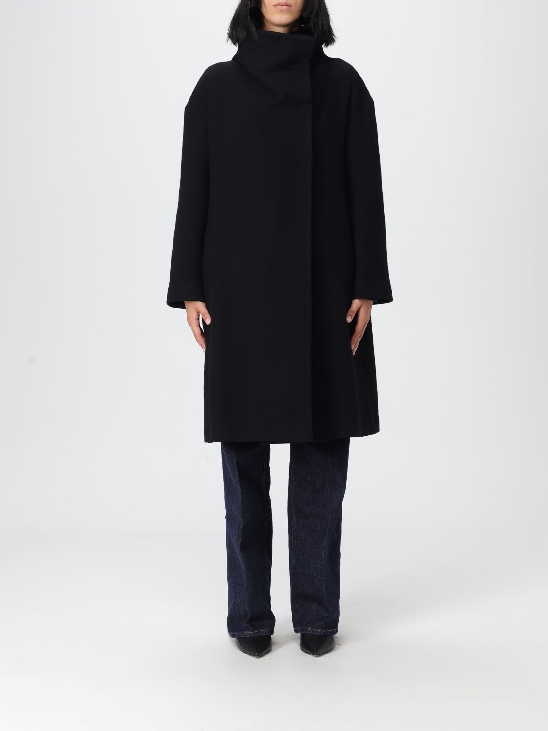 Dondup Coat  Woman Color Black In Black