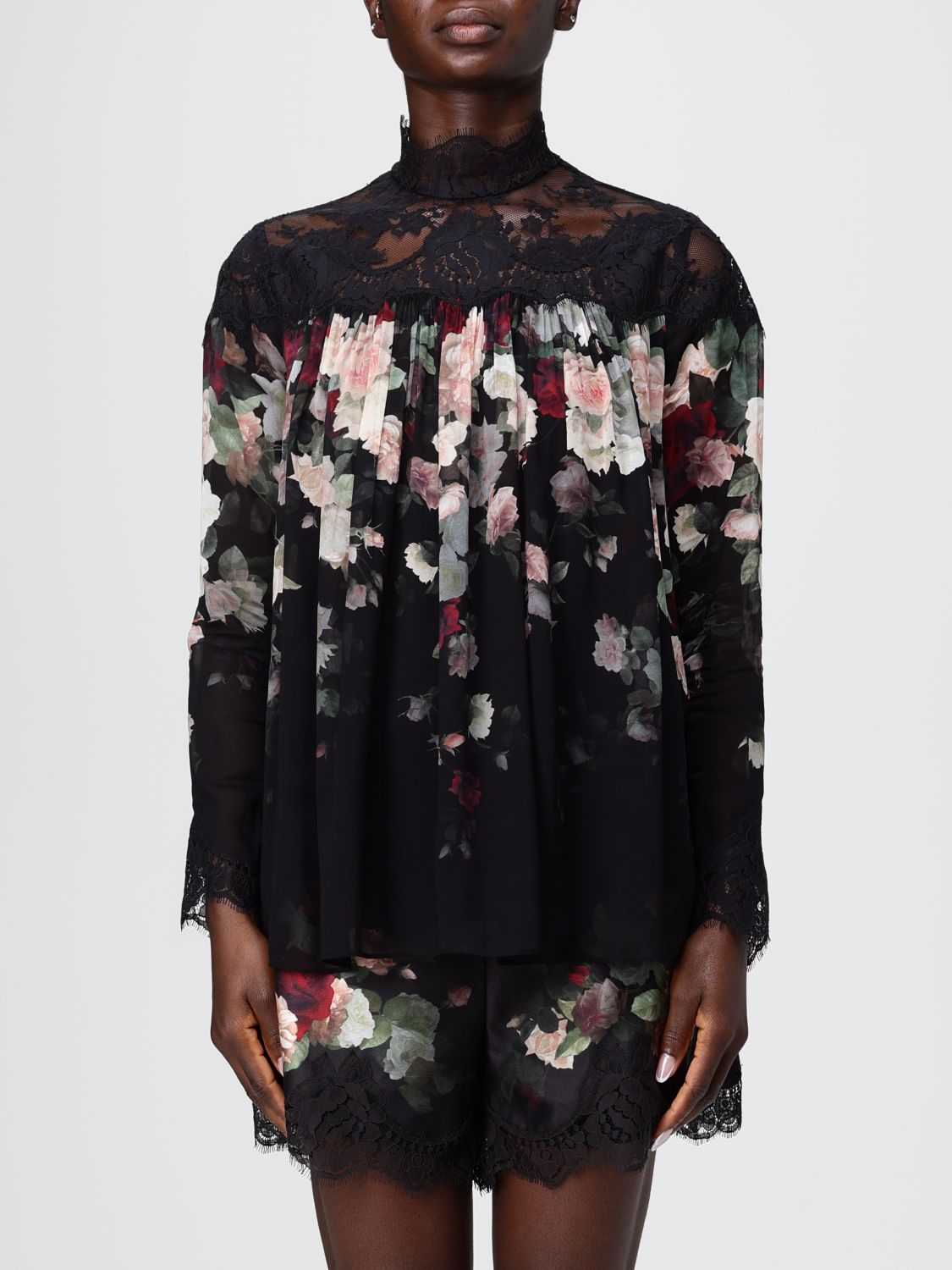 Zimmermann Hypnotic Lace York Blouse In Black Cascade In Black