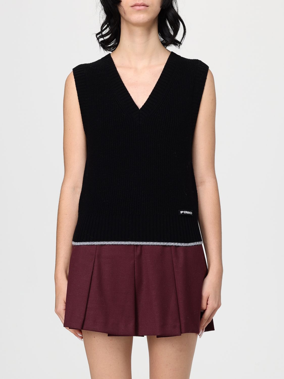 Pinko Waistcoat  Woman Color Black In Black