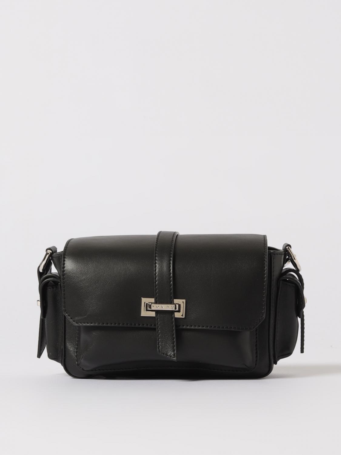 Hogan Flap Small Leather Crossbody Bag In Black