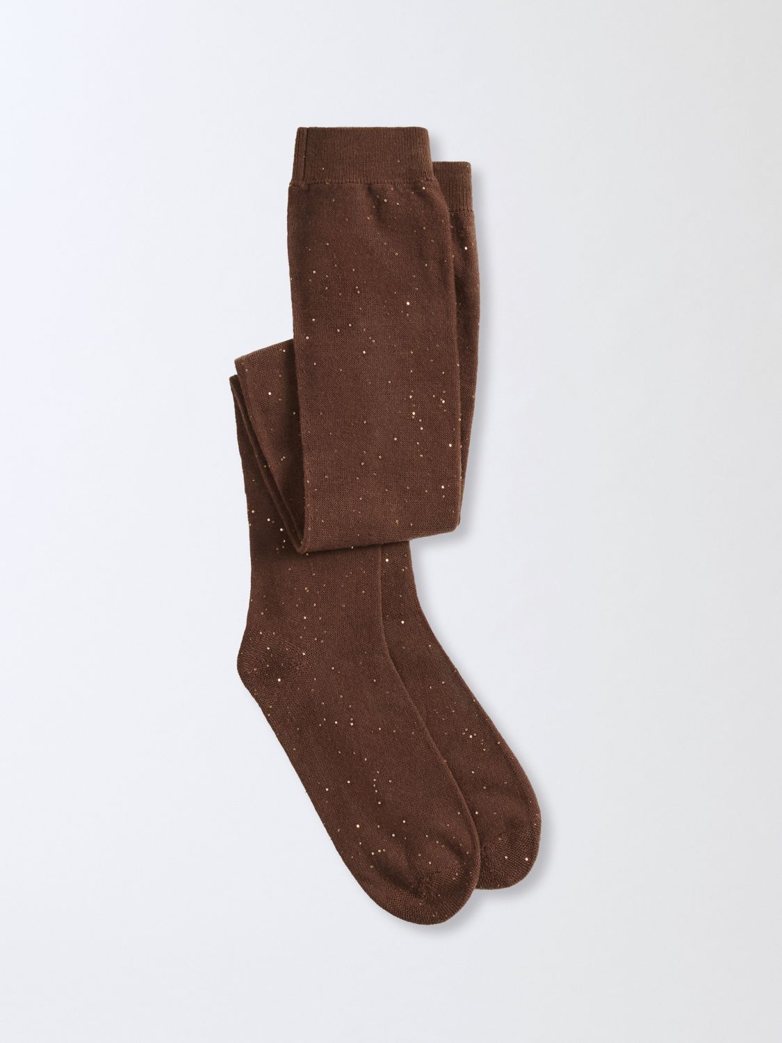 Fabiana Filippi Wool Socks With Sequins In Brown