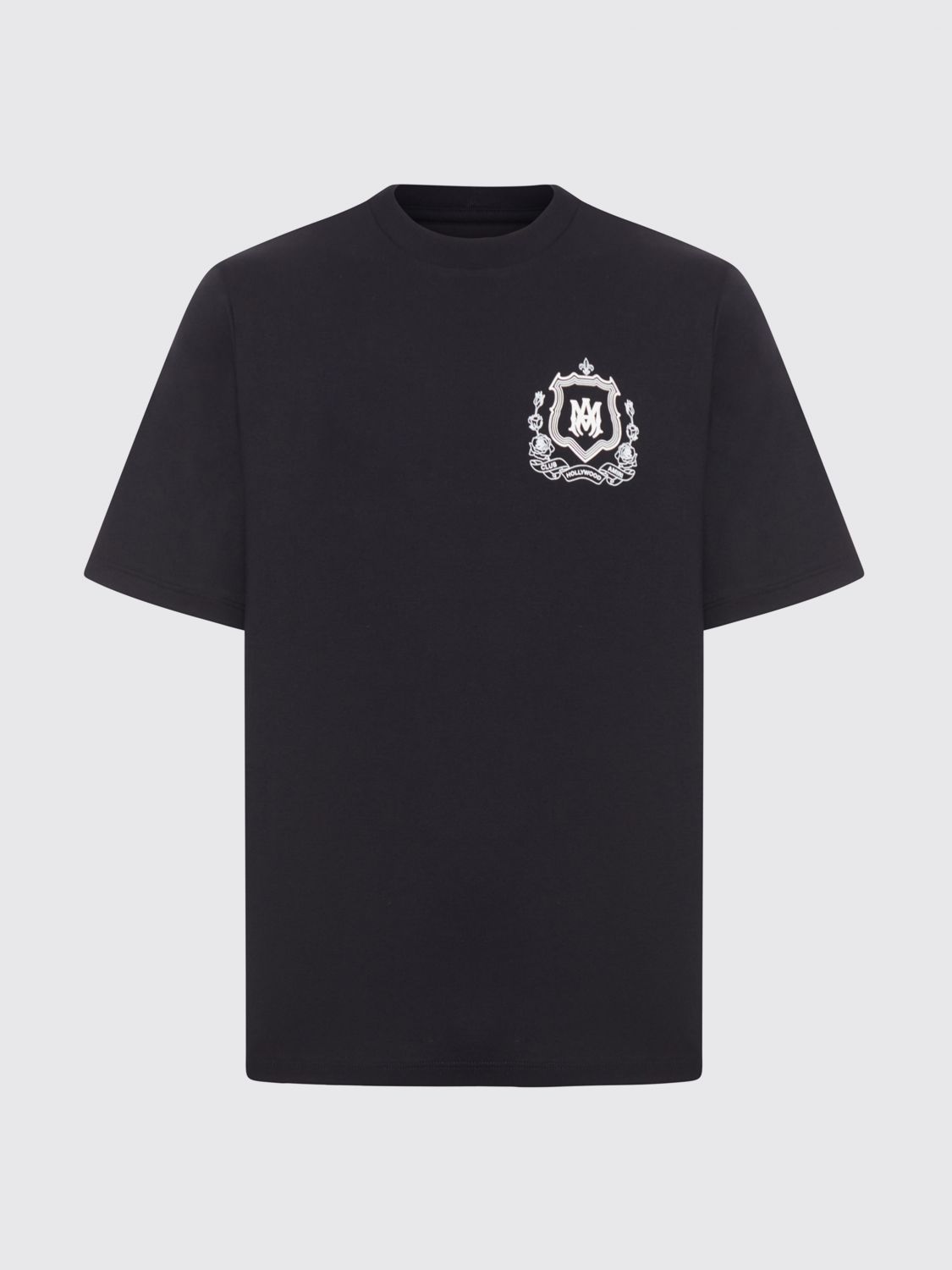 Amiri Graphic Print Crew Neck Cotton T-shirt In Black