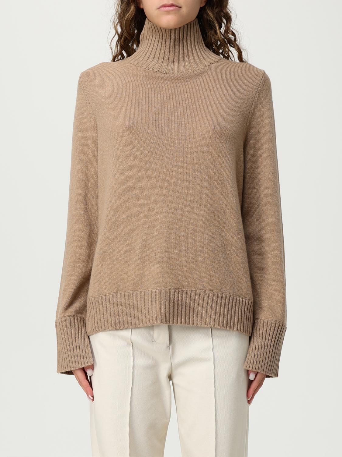 Allude Ribbed High-neck Sweater In Nude