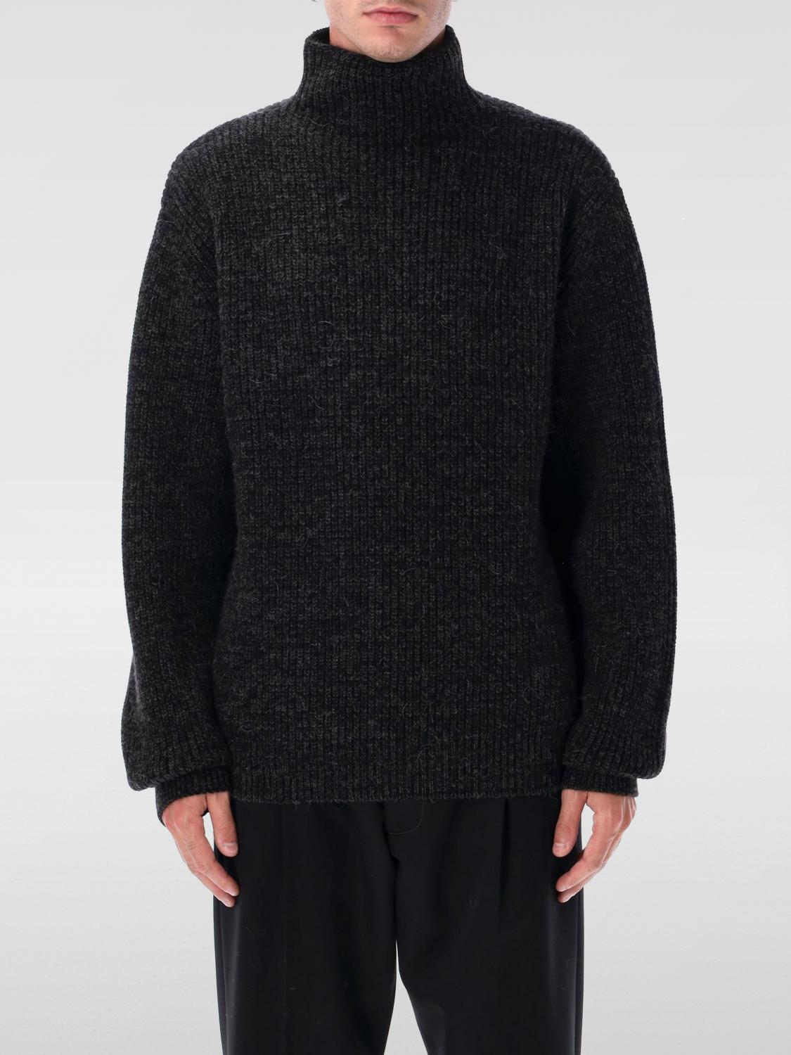 Lemaire Ribbed Turtleneck Sweater In Alpaca In Black