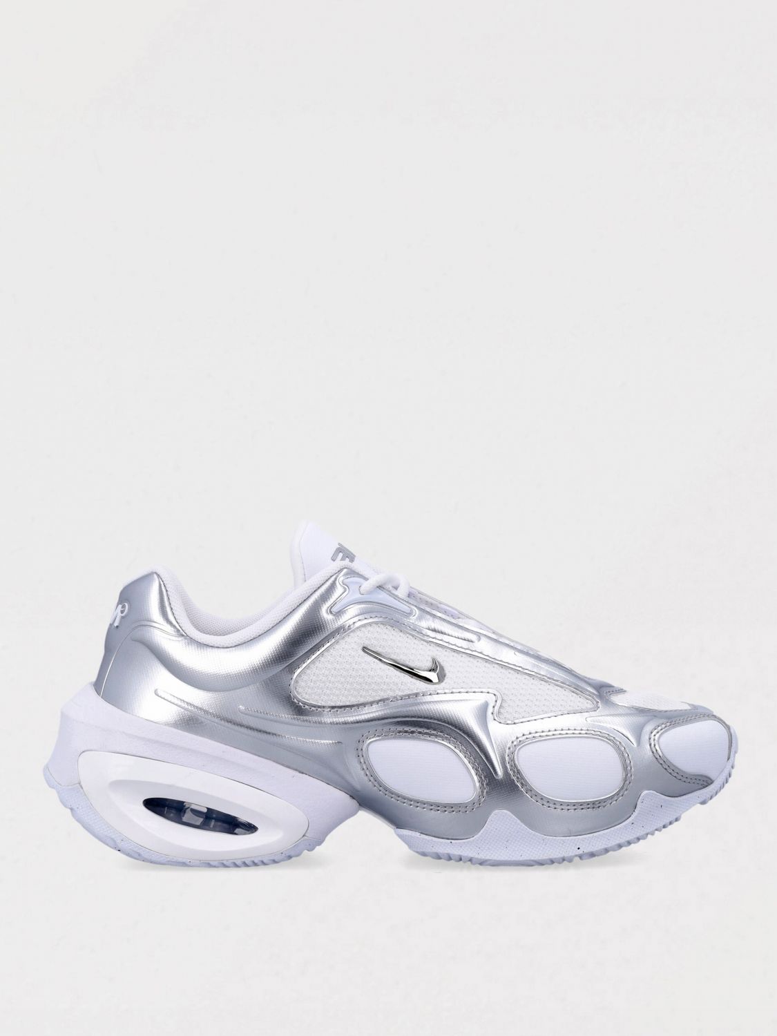 Nike Air Max Muse Mesh-trimmed Metallic Leather Sneakers In White