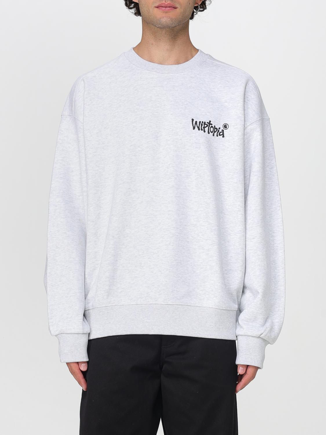 Carhartt Wip Light Grey Cotton Blend Wiptopia Sweatshirt In White