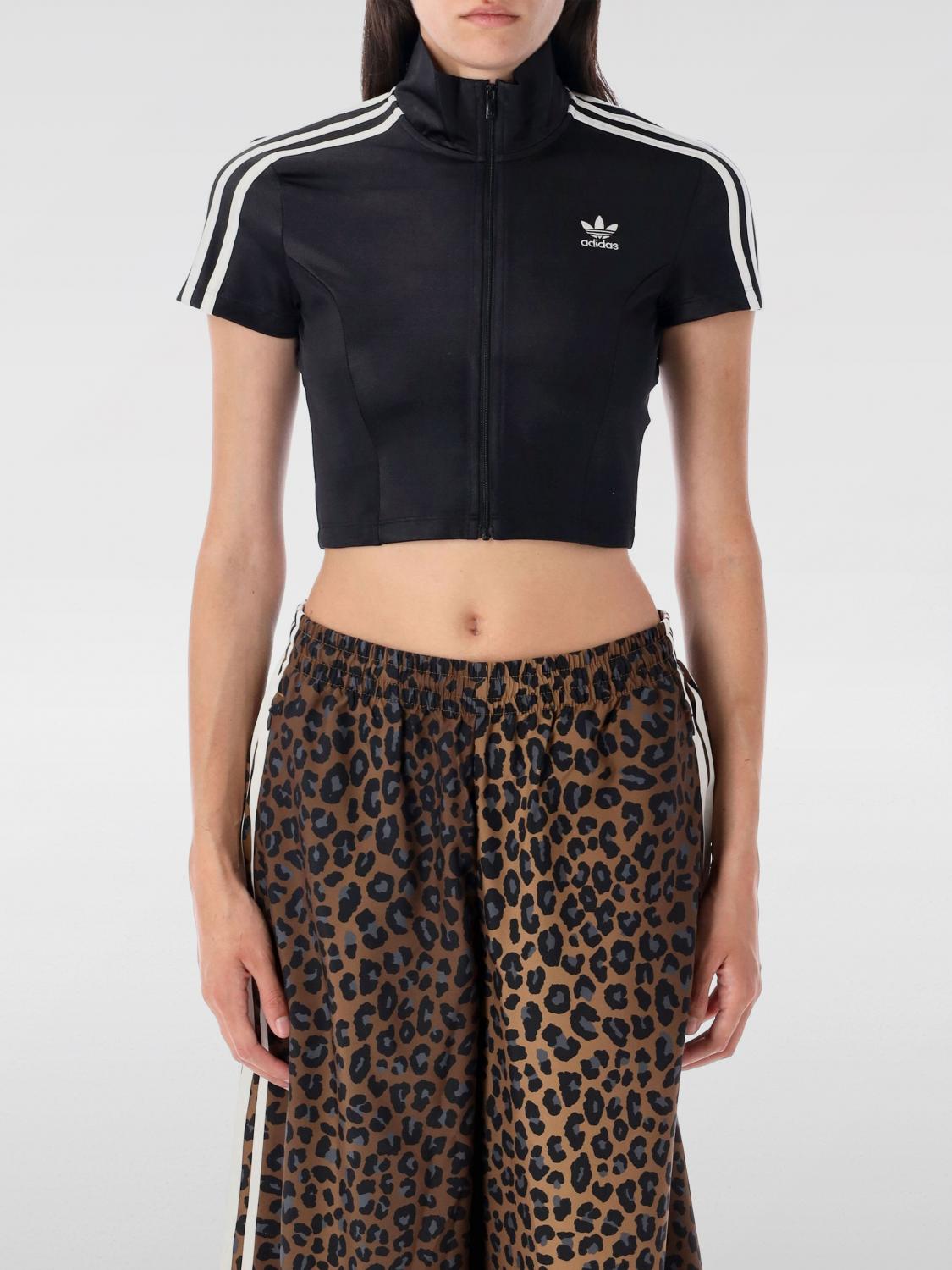 Adidas Originals Adicolor Short Sleeve Track Top In Black