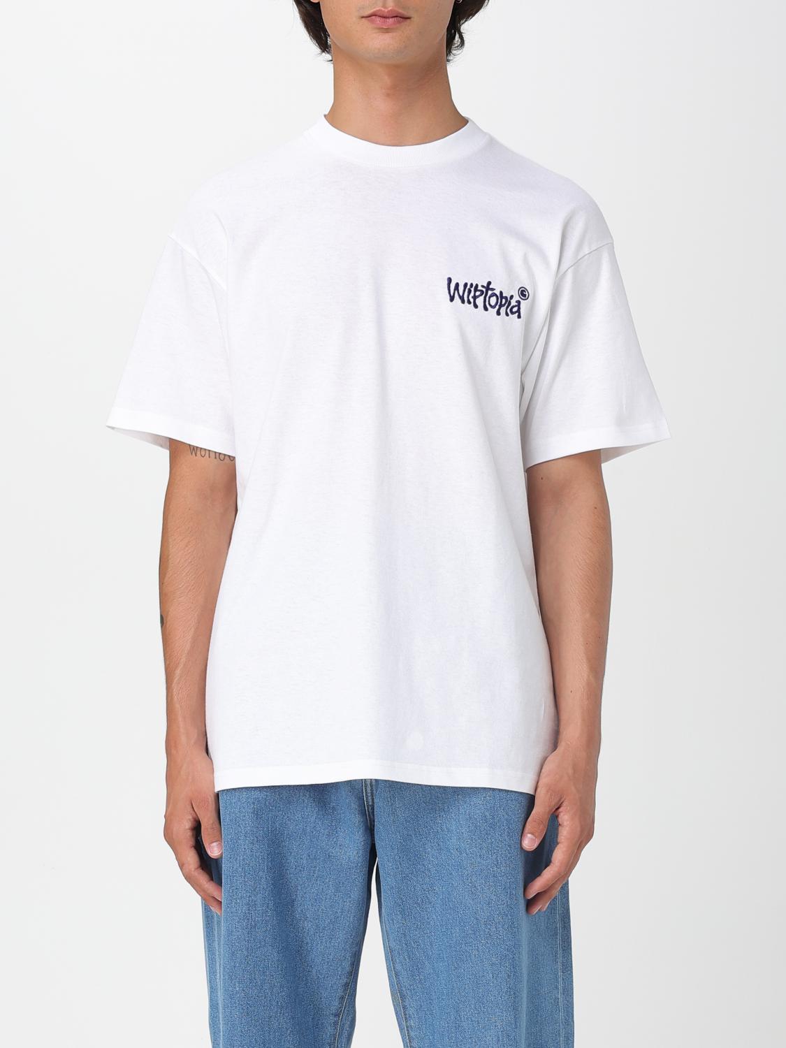 Carhartt Mens White / Blue Wiptopia Embroidered Cotton T-shirt In White