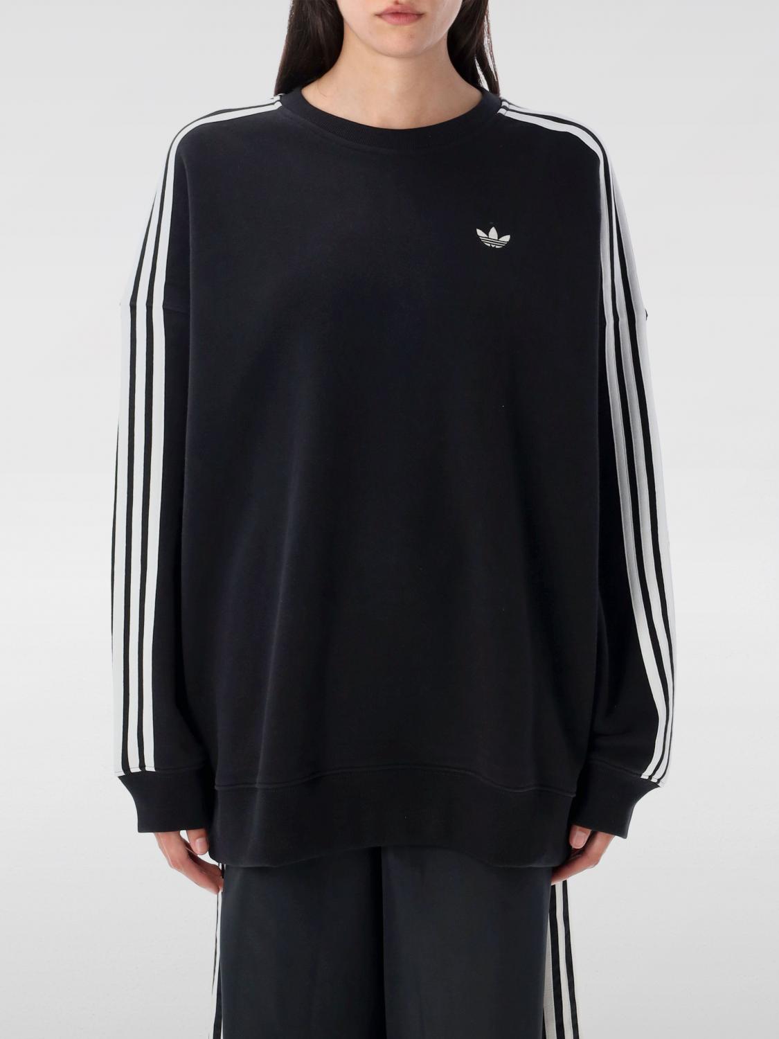 Adidas Originals Three-stripes Sweatshirt In Black