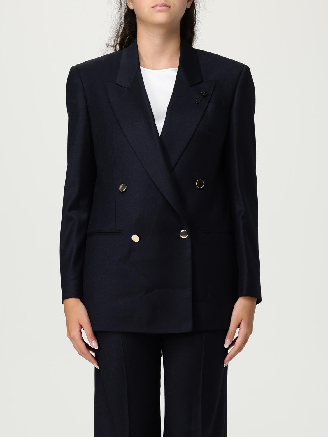Lardini Double-breasted Jacket In Black