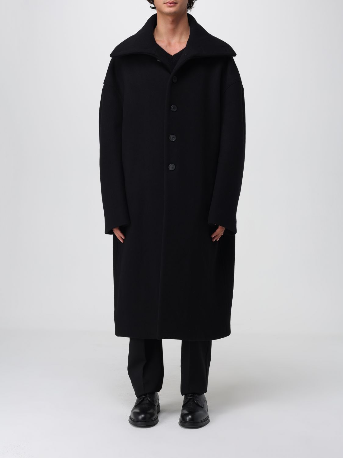 Rick Owens Wool Coat In Black