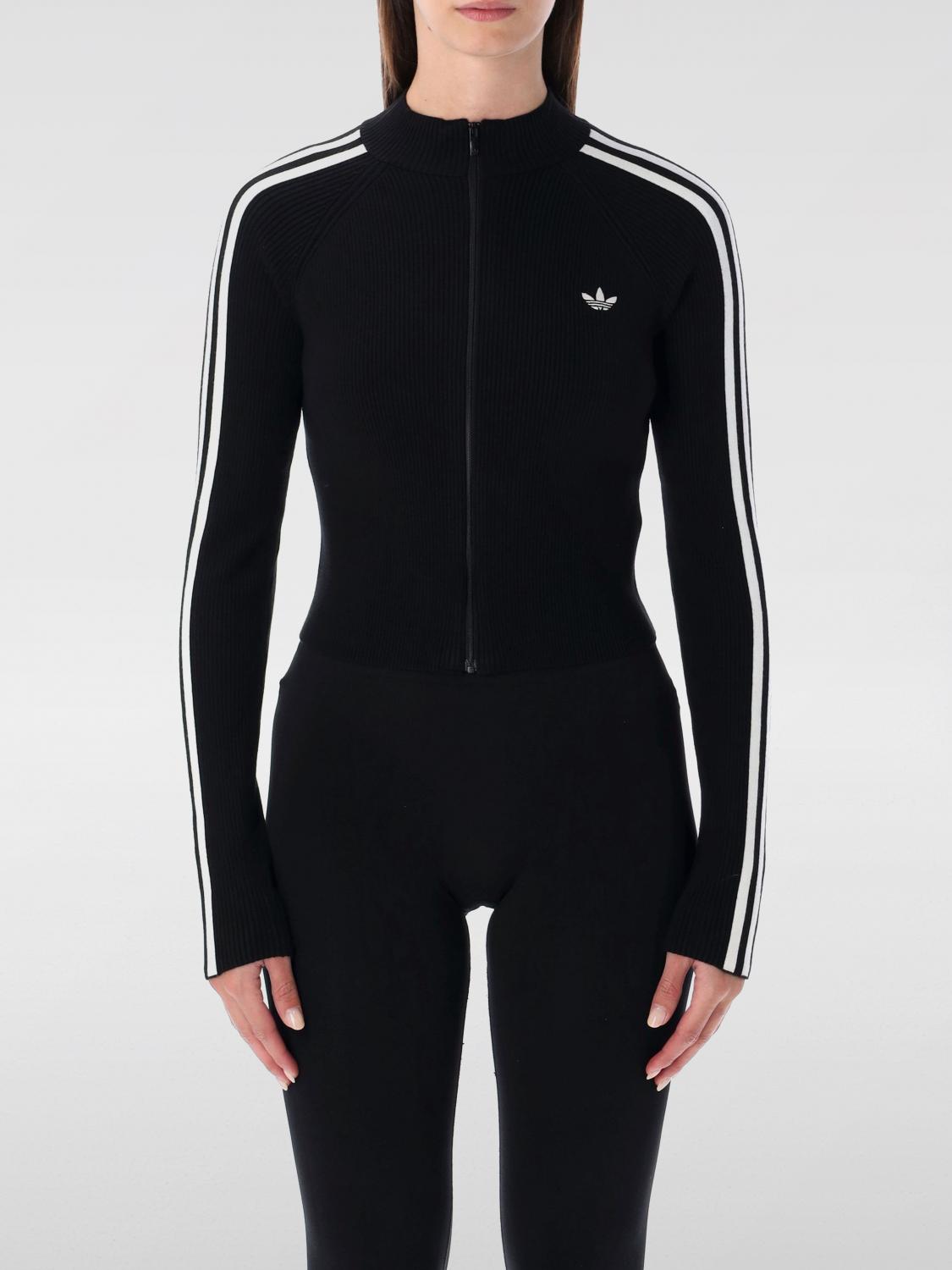 Adidas Originals Adicolor 3-stripes Slim Knit Track Top In Black