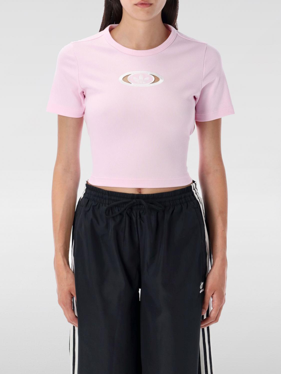 Adidas Originals Adidas Campus 2000 Back Cutout Rib Crop T-shirt In Pink