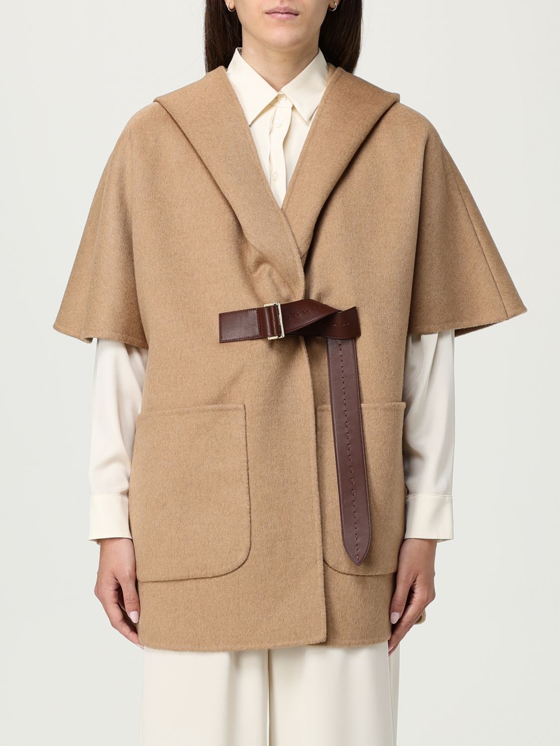 Max Mara Coat Woman Color Camel In Brown