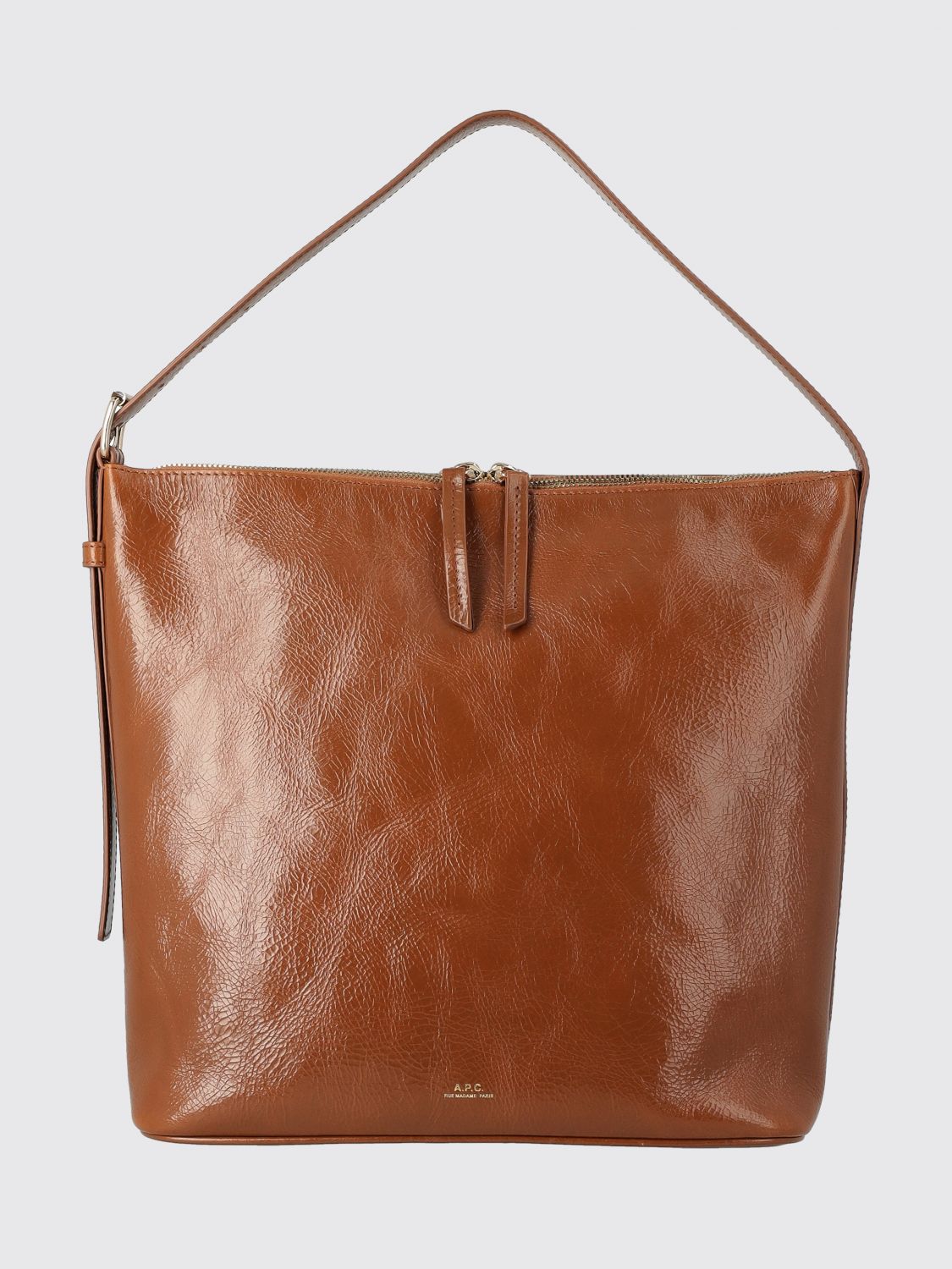 Apc A.p.c. Vera Leather Shoulder Bag In Brown