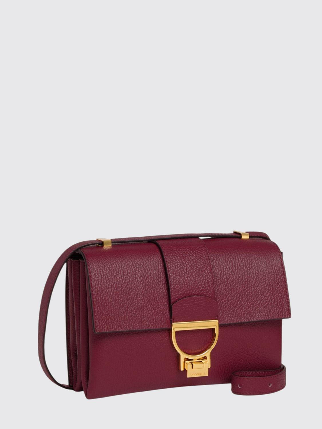 Coccinelle Borsa A Spalla In Pelle Con Grana Arlettis In Red