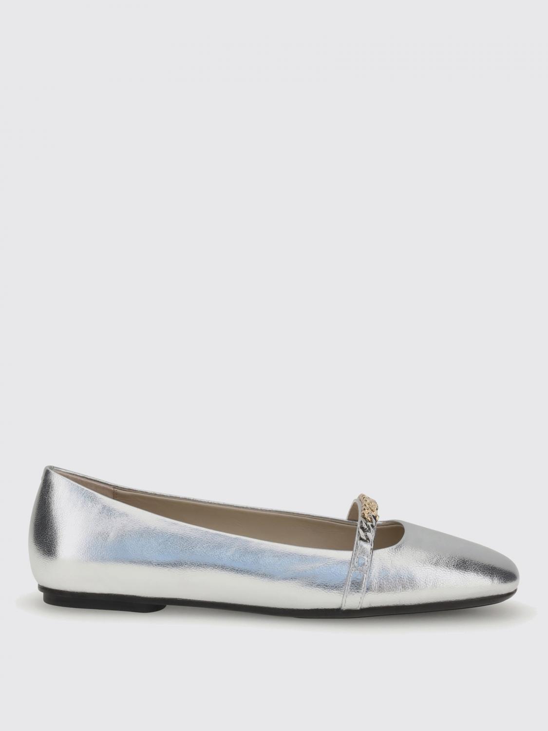 Pinko Metallic Ballerinas In Silver