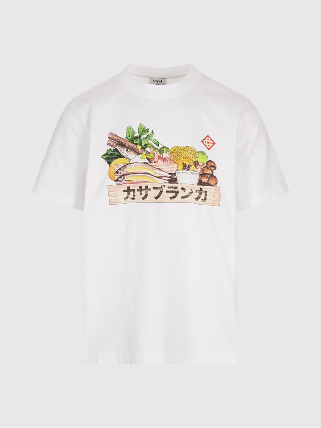 Casablanca White Cotton Short-sleeved T-shirt With Graphic Print In White