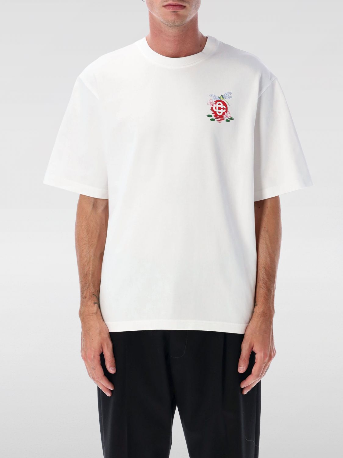 Casablanca Oversized Printed Organic Cotton-jersey T-shirt In White