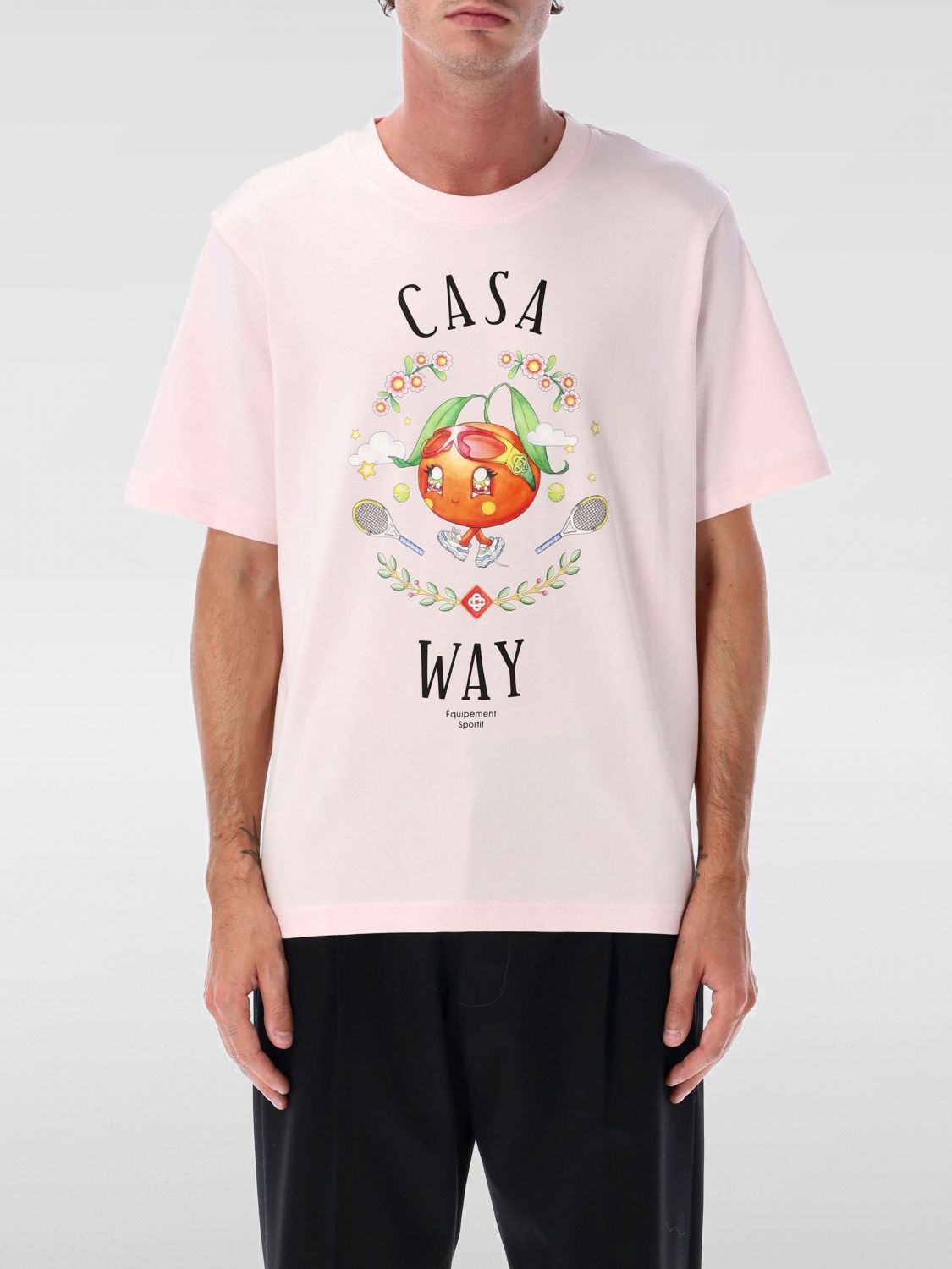Casablanca Pale Pink Casa Way Orange Mascot T-shirt In Pink