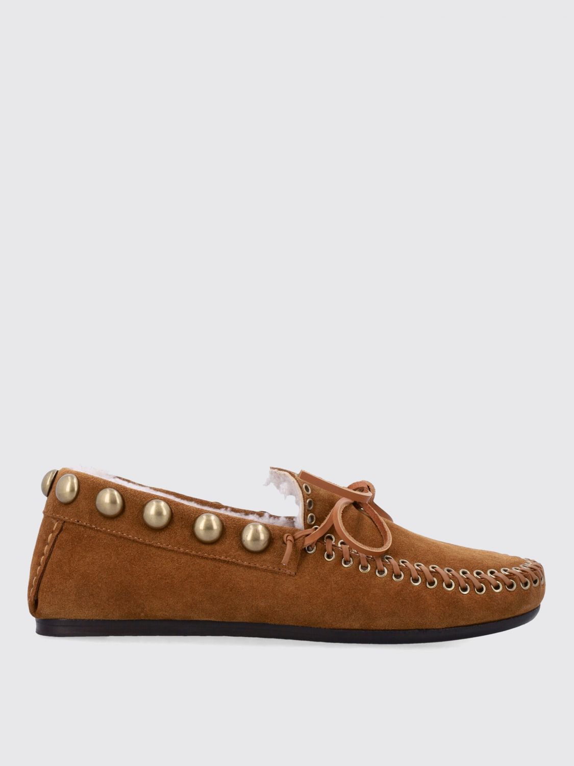 Isabel Marant Fitza Shearling Suede Loafers In Brown