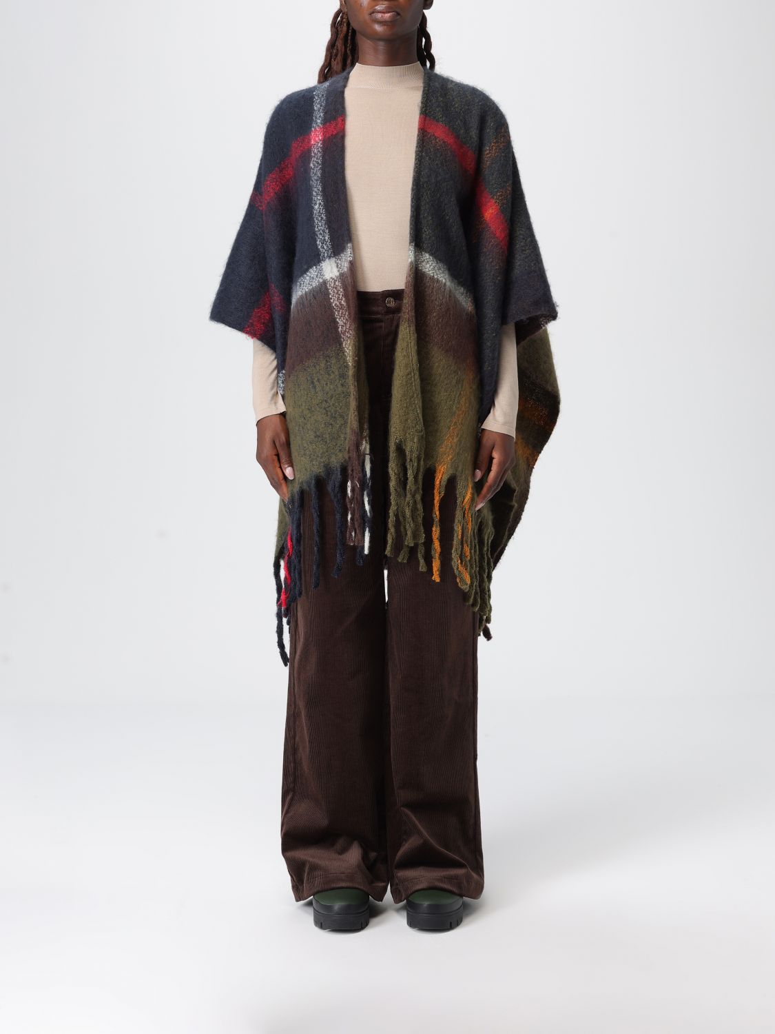 Barbour Isla Boucle Serape Cape In Multi