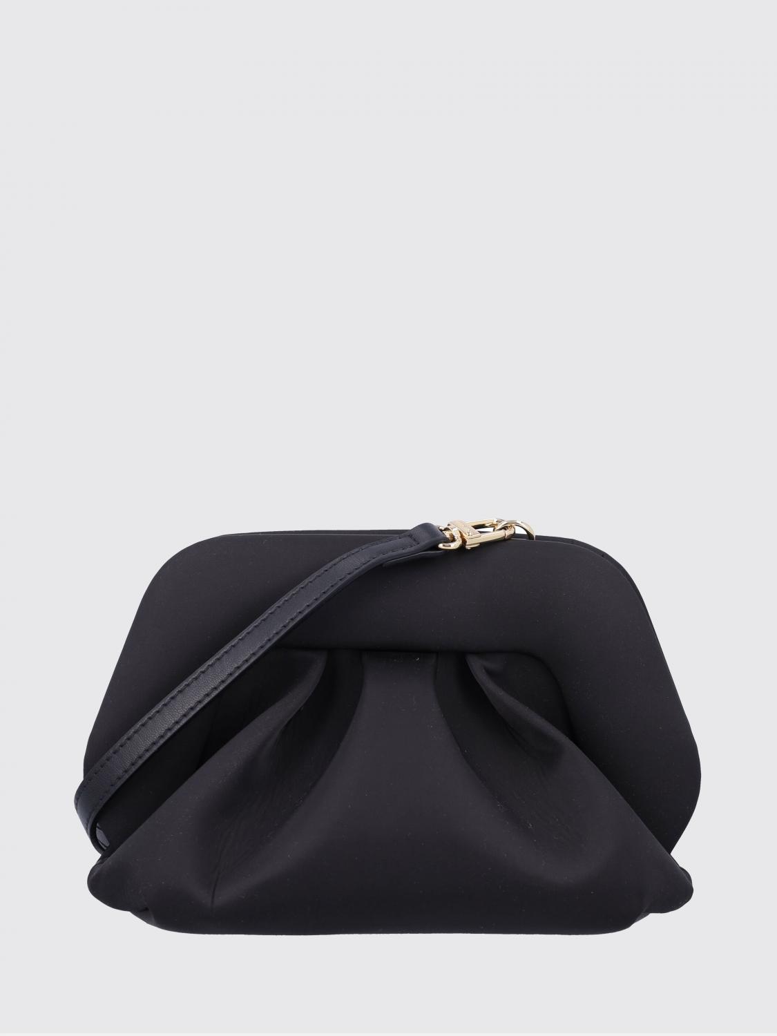Themoirè Satin Gea Clutch Bags In Black