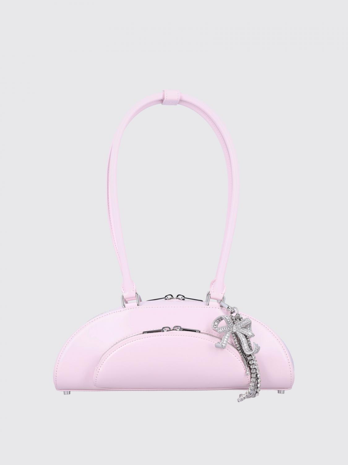 Self-portrait Leather Shoulder Bags In Purple