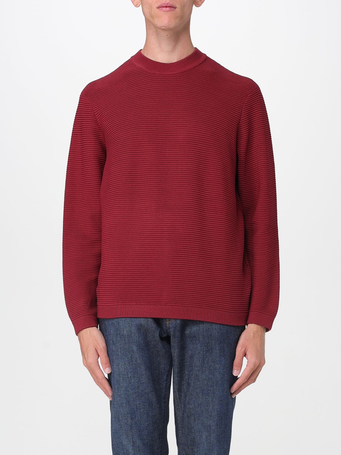 Armani Exchange Sweater Men Color Burgundy In Burgundy