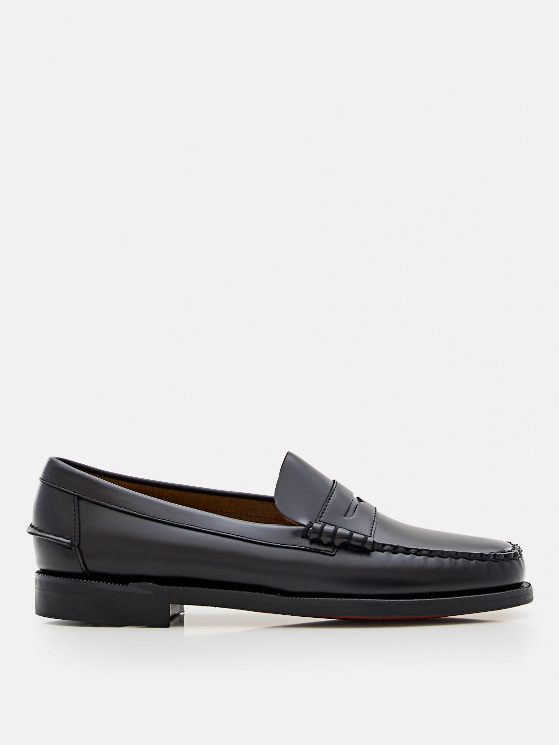 Sebago Dan Bordeaux Pull-on Loafers In Leather Woman In Black