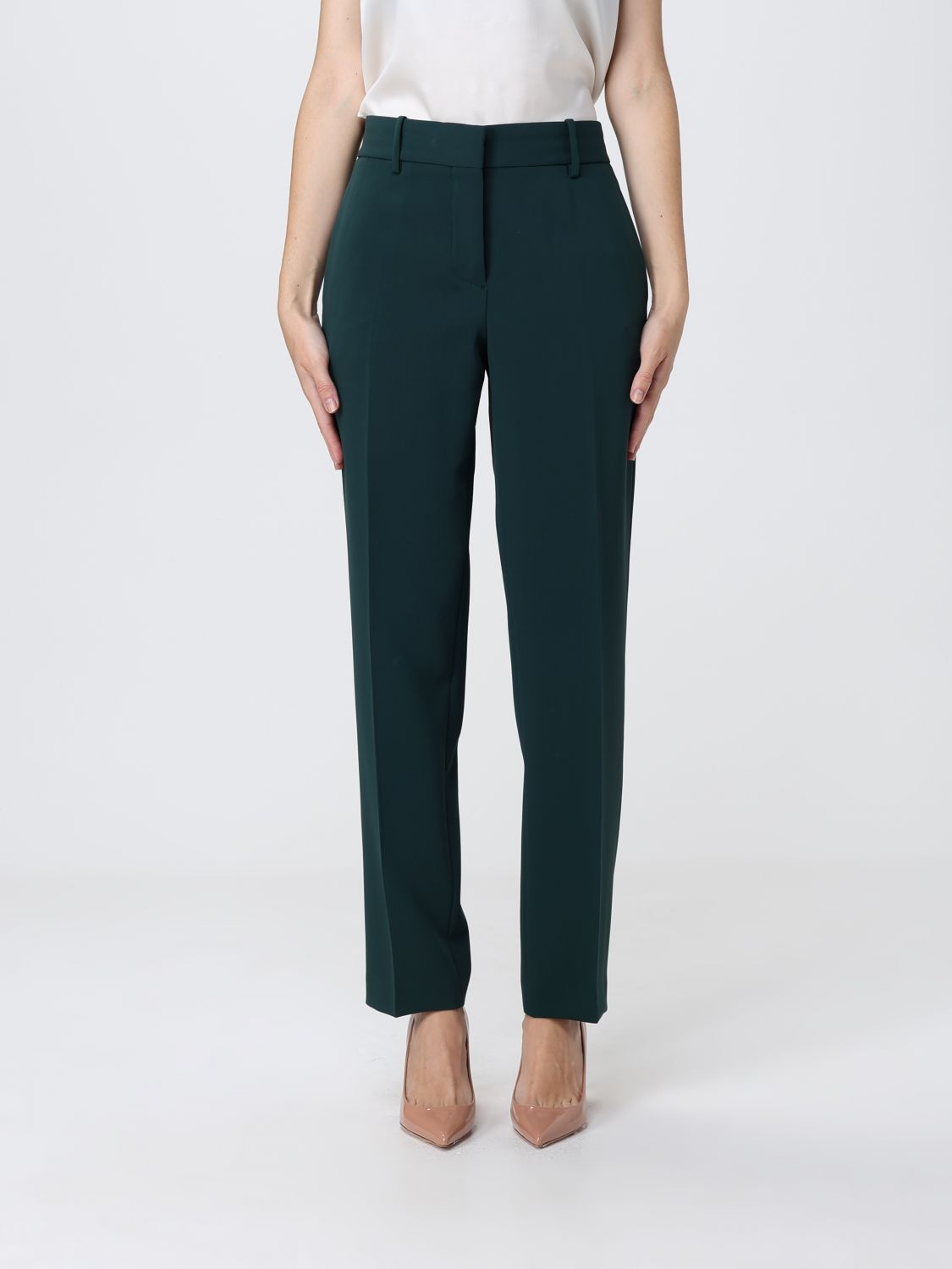 Ermanno Scervino Tailored Trousers With Pockets And Loops In Green