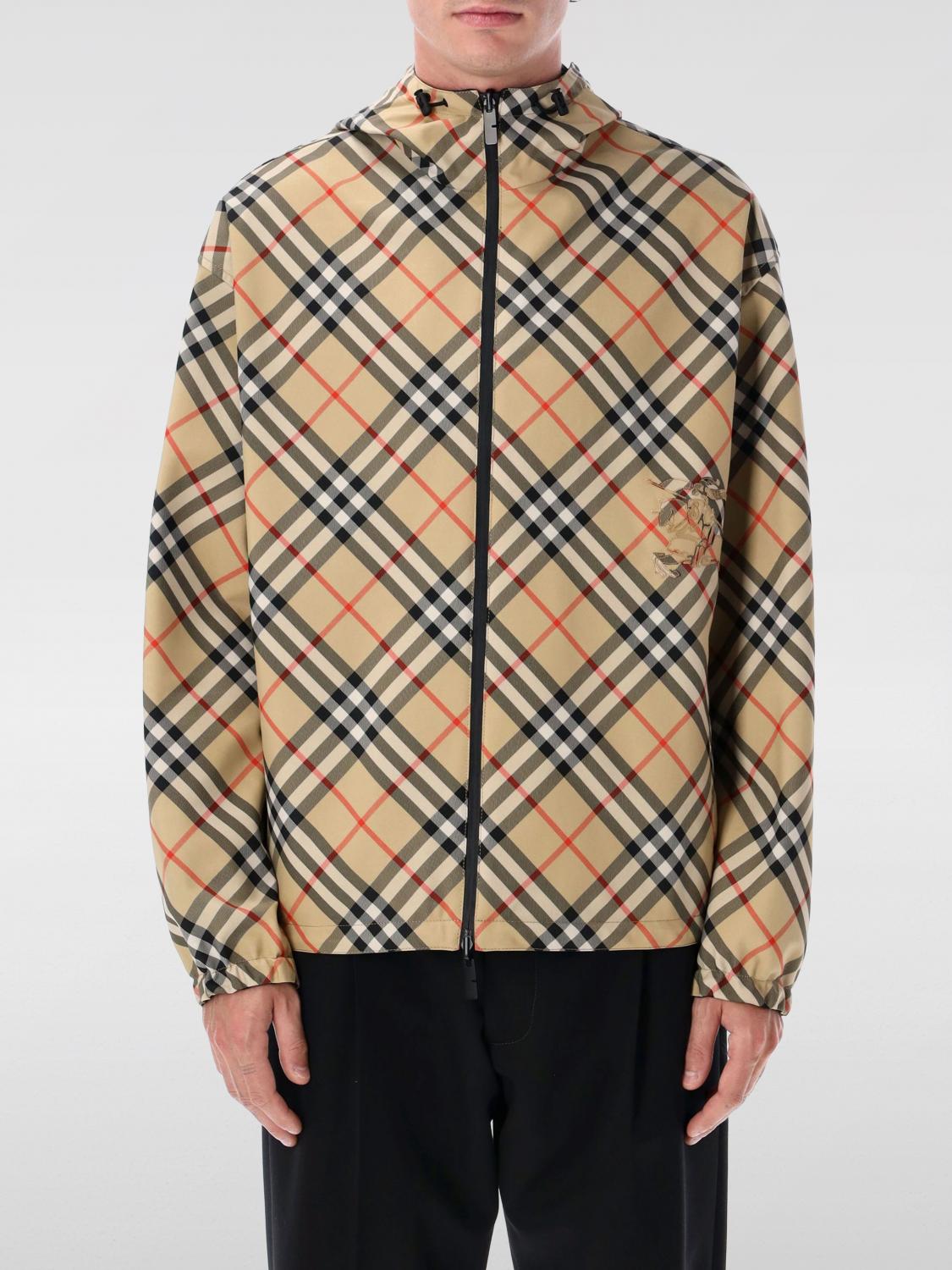 Burberry Traditional Check Nylon Jacket With Ekd Detail In Burgundy