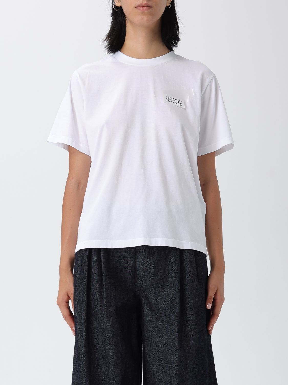 Mm6 Maison Margiela T-shirt Numeric Signature Optic White In White