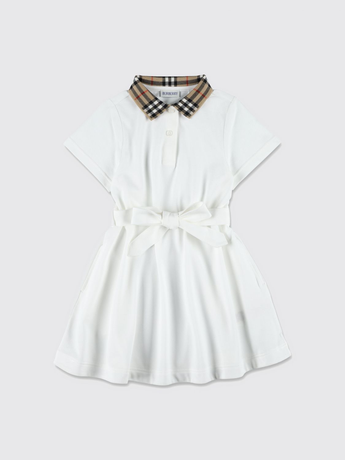 Burberry Girl's Astrid Check Polo Shirtdress In Multi